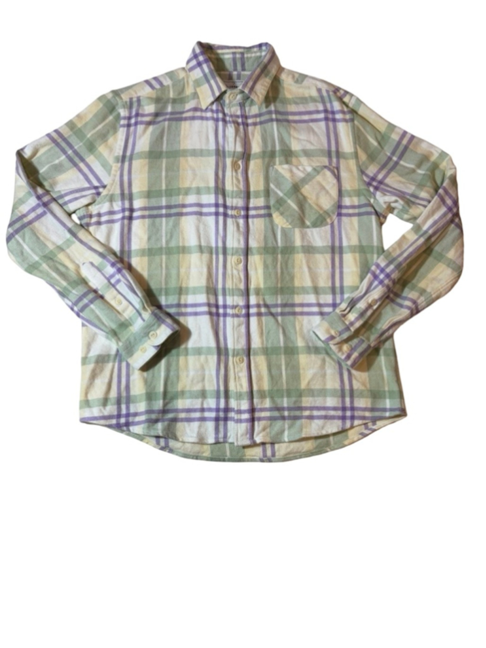 Portuguese Flannel Pastel Plaid Cotton Flannel Shirt Made Portugal M read
